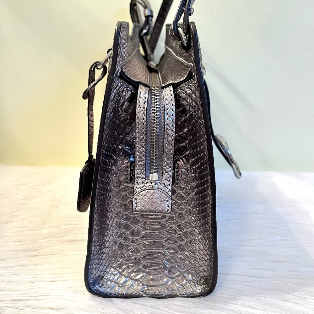 Ralph Lauren Bold Python Silver Embossed Crossbod… - image 6